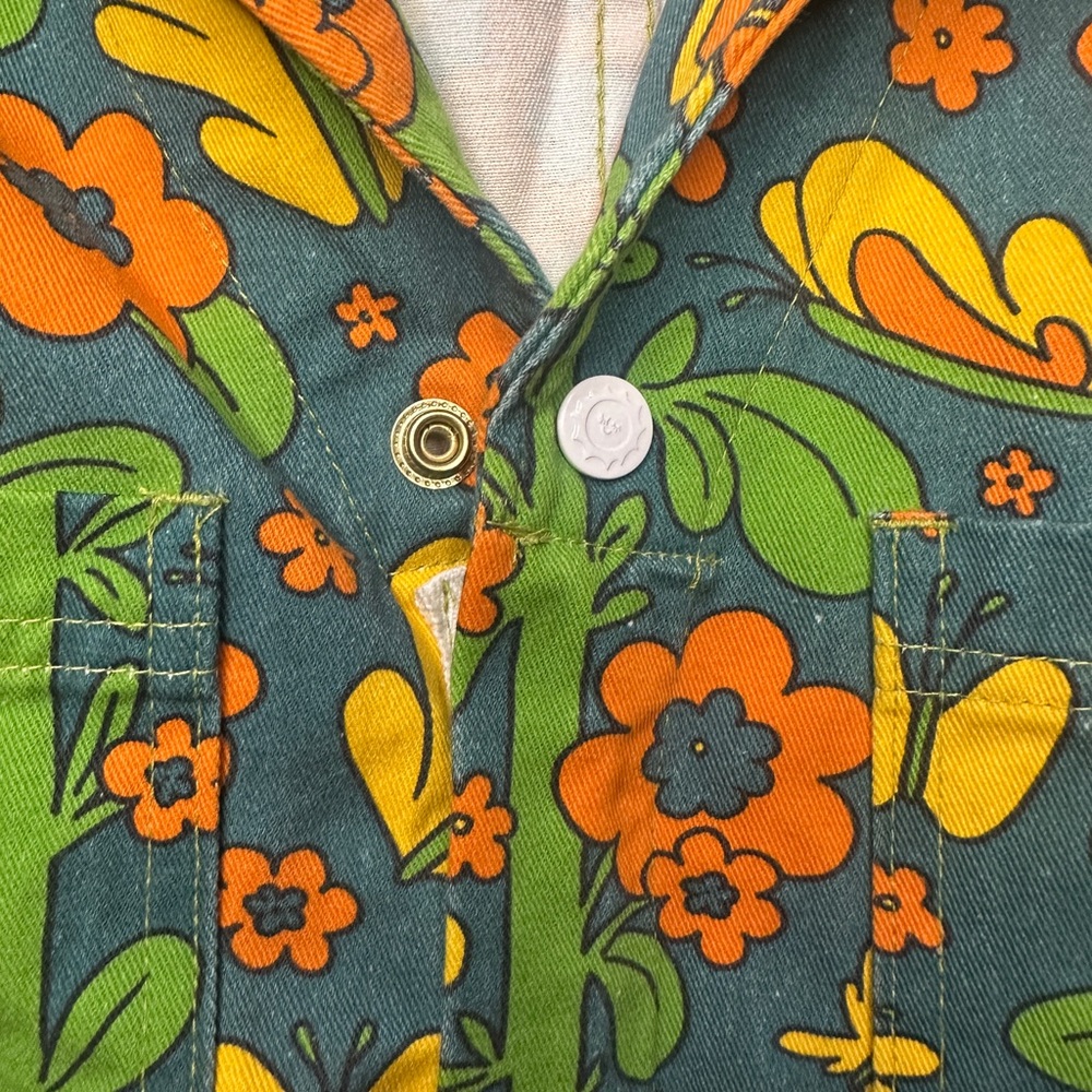 🦋Big Bud Press🦋 Everyday Long Sleeve Jumpsuit in 70s Floral Butterfly - S - RARE - Picture 4 of 16